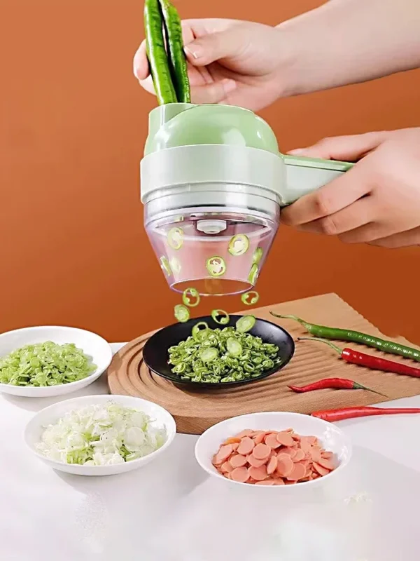 5 - in - 1 Rechargeable Wireless Electric Vegetable Cutter Set - Ideal for Pepper, Garlic & Meat! - Image 7