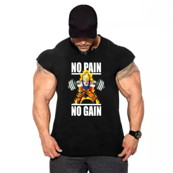 Tank Tops Men Sports Sleeveless shirt Muscle guys Vest Fitness Drop Armhole Solid Tops Tees Cotton Gym Singlets - Image 3