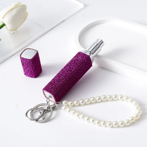 perfume keychain Spray Bottle Portable Empty Perfume Bottle Keychain Refillable Glitter Cosmetic Container New - Image 7