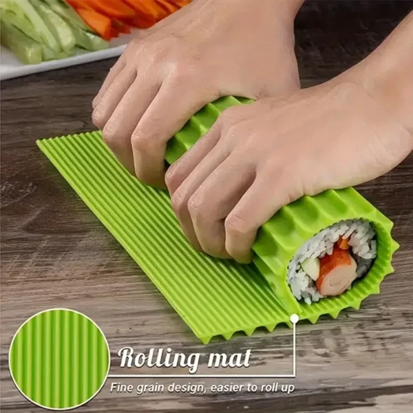 Sushi Roll Mould Imitation Bamboo Japanese Silicone Sushi Rolling Tool  Non-Stick Japanese Reusable - Image 3
