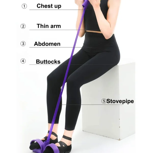 Fitness Gum 4 Tube Resistance Bands Latex Pedal Exerciser Sit-up Pull Rope Expander Elastic Bands Yoga equipment Pilates Workout - Image 5