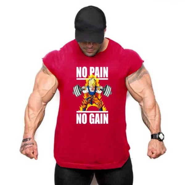 Tank Tops Men Sports Sleeveless shirt Muscle guys Vest Fitness Drop Armhole Solid Tops Tees Cotton Gym Singlets - Image 4