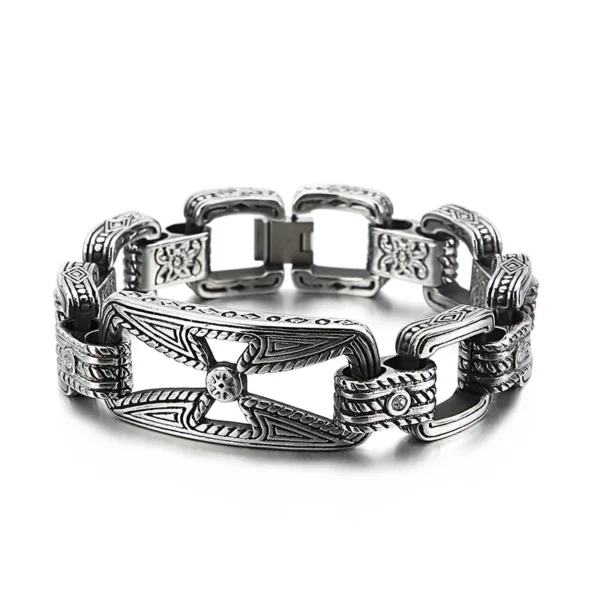 Fongten Vintage Pattern Hollow Design Stainless Steel Bracelet For Men Quality Romanticism Lightness Fashion Jewelry Gifts - Image 10