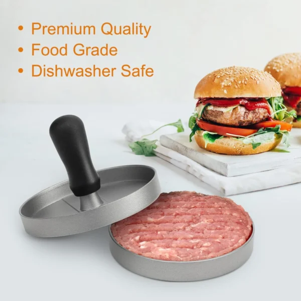 Burger Press Non-Stick Hamburger Patty Maker with Wax Paper Aluminum Burger Maker for Kitchen BBQ Grill - Image 3