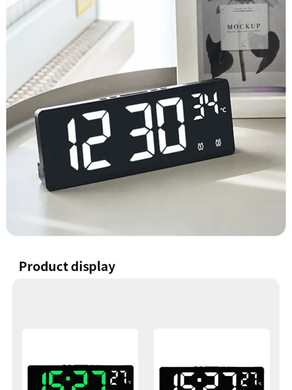 Creative Multifunction Electronic Clock Simple Large Screen Clock Multi Group Alarm Clock Student Clock - Image 16