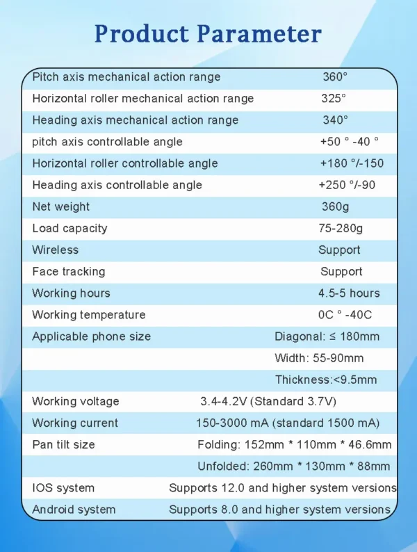 QAML The Newest F12 APP function 3-Axis Handheld Gimbal Optional AI Face Smart Tracking Smartphone Stabilizer with fill light - Image 33