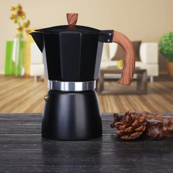 150ml 300ml Vintage Wooden Handle Espresso Maker Moka Pot Classic Italian Cafe Tools Kitchen Cafe Accessories - Image 6