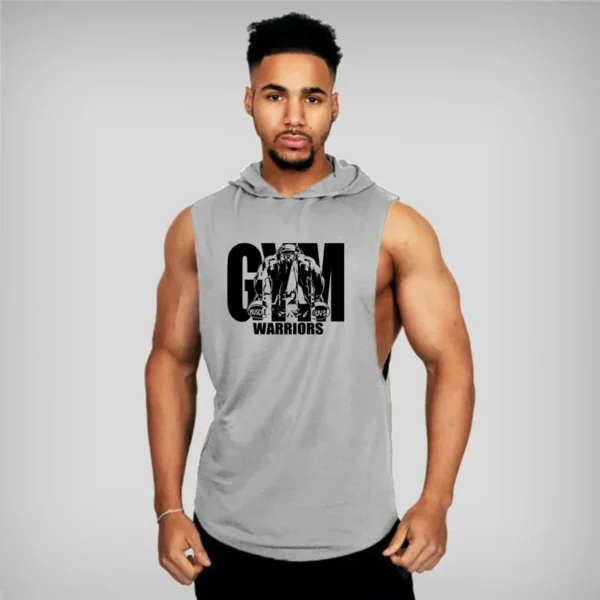 Muscleguys Gym Clothing Mens Bodybuilding Hooded Tank Top Cotton Sleeveless Vest Sweatshirt Fitness Workout Sportswear Tops Male - Image 12