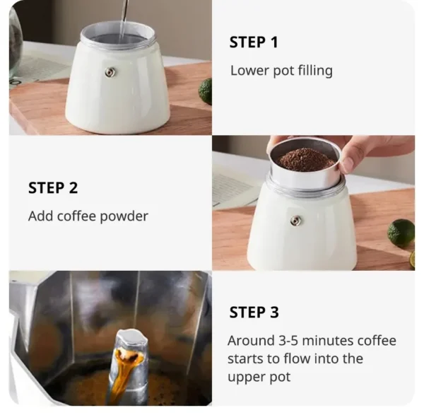 150ml 300ml Vintage Wooden Handle Espresso Maker Moka Pot Classic Italian Cafe Tools Kitchen Cafe Accessories - Image 15