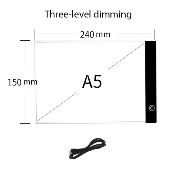 Led Drawing Copy Pad 3 Level Dimmable Board Table Animation Painting Educational Toys Gift Adjustable Light Notepad For Children - Image 7