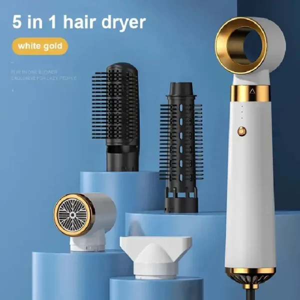 Hair Dryer 5-In-1 Electric Hair Comb Negative Ion Straight Curler Brush Blow Dryer Air Comb Removable Brush Kit Tool - Image 8