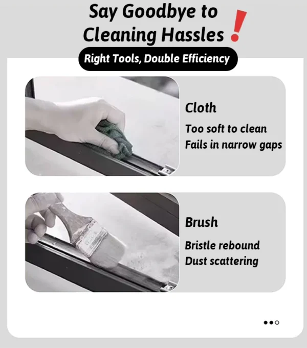 MultiFunc Window Track Brush 4 Layer Scrubber Wet&Dry Deep Clean Gaps QuickSwap AllIn1 Storage MultiSurface Cleaning Tool - Image 11