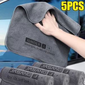 5/1PC High-end Microfiber Washing Towel Auto Cleaning Drying Cloth Hemming Water Absorption