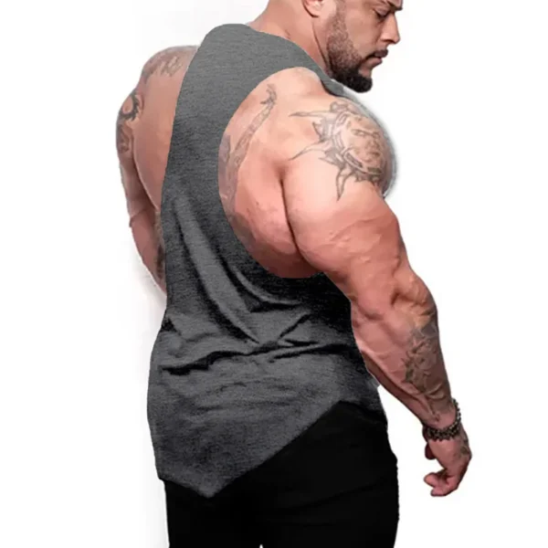Black Bat Print Gym Fitness Running Sportswear Mens Training Bodybuilding Tank Tops Cotton Breathable Sleeveless Loose Shirts - Image 13