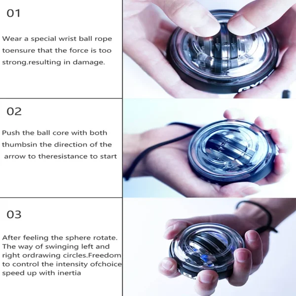 New 100kg Self starting Men's Grip Ball Arm Strength Wrist Metal Silent Centrifugal Fitness Wrist Strength Device - Image 18