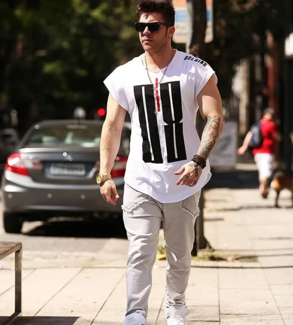 Men's T-Shirt Sports Clothing Fashion Man Gym Fitness Short Sleeved Sweatshirt Tees Bodybuilding Tops - Image 2