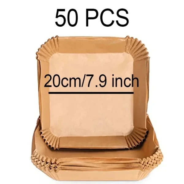 50-300Pcs Air fryer Baking Paper for Barbecue Plate Square Oven Pan Pad 23/20/16cm AirFryer Oil-Proof Disposable Paper Liner - Image 21