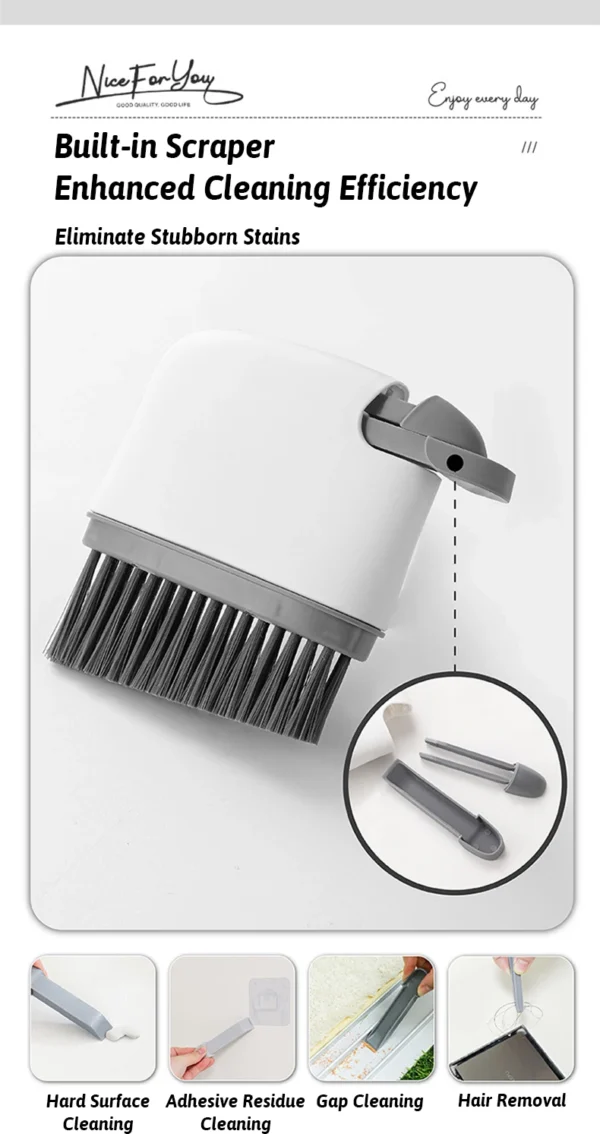 MultiFunc Window Track Brush 4 Layer Scrubber Wet&Dry Deep Clean Gaps QuickSwap AllIn1 Storage MultiSurface Cleaning Tool - Image 16