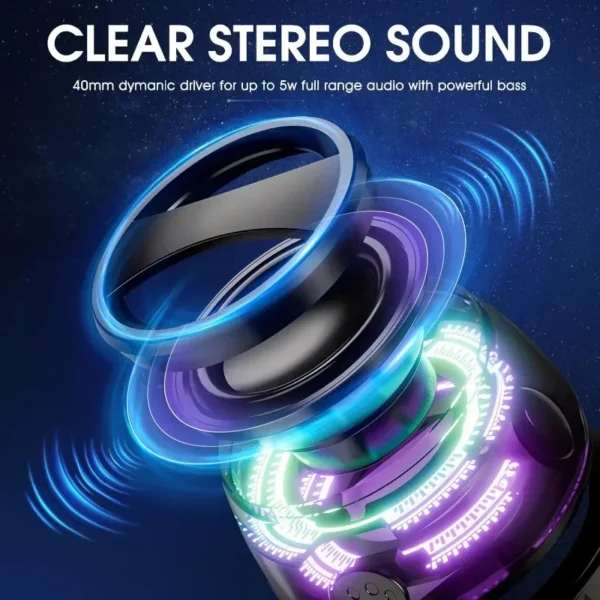 Portable Bluetooth Speaker G200 RGB Lighting Speaker BT5.3 Mini Sound Box 7 Hours Playback Magnetic Phone Holder - Image 4