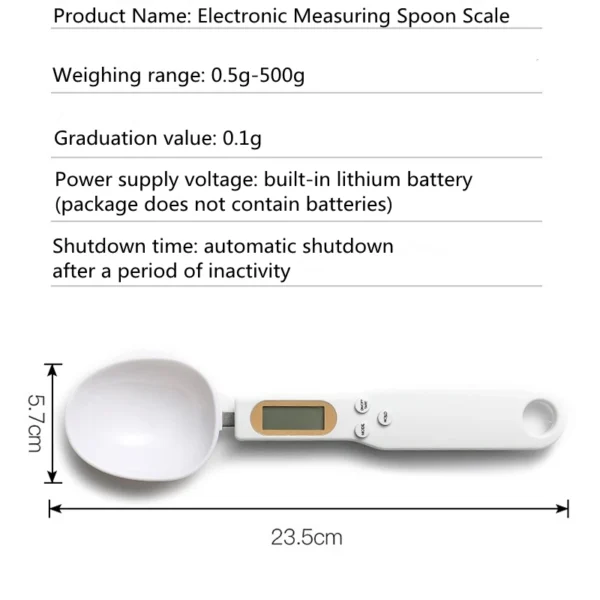 Kitchen Electronic Scale 500g 0.1g LCD Digital Measuring Spoon Food Flour Spoon Scale Mini Kitchen Tool for Milk Coffee Scale - Image 4