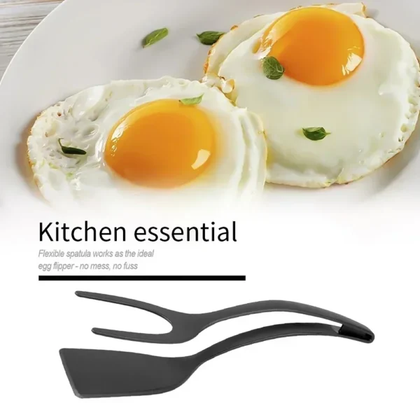 Kitchen Tong 2 in 1 Nylon Grip Flip Tongs Egg Spatula Spatul Steak Spatula Tongs Clamp Pancake Fried Turners Kitchen Accessories - Image 15