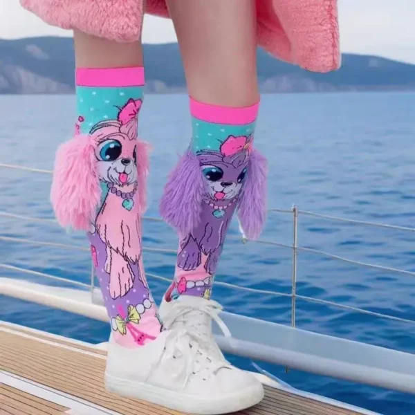 Fashionable Knee Length Kids Stockings For Girls Children Cartoon High Elasticity Long Socks - Image 4