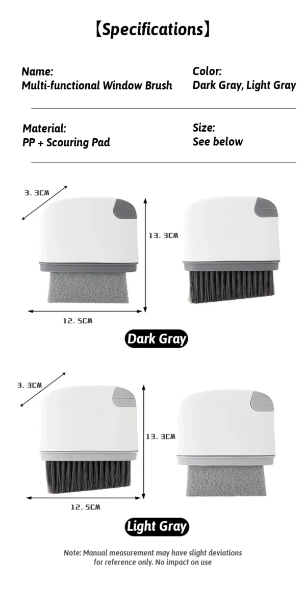 MultiFunc Window Track Brush 4 Layer Scrubber Wet&Dry Deep Clean Gaps QuickSwap AllIn1 Storage MultiSurface Cleaning Tool - Image 21