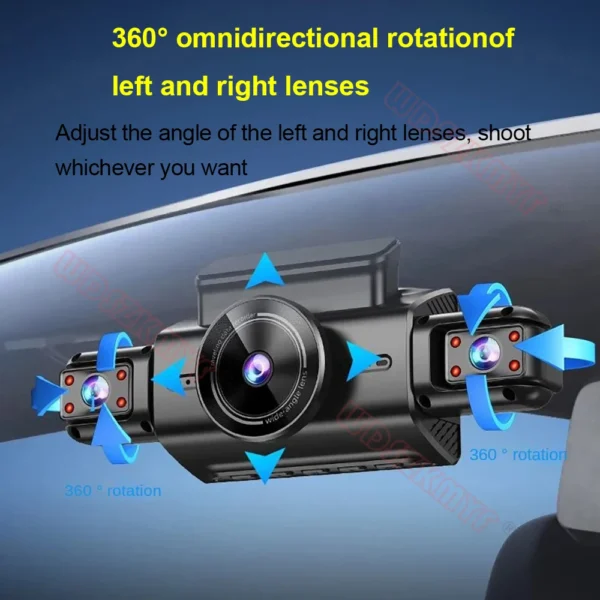 360° Car Dash Cam 4 Channels Video Recorder 1080P Car DVR 24H Parking Monitor Front Right With Rear View Night Vision Black Box - Image 11