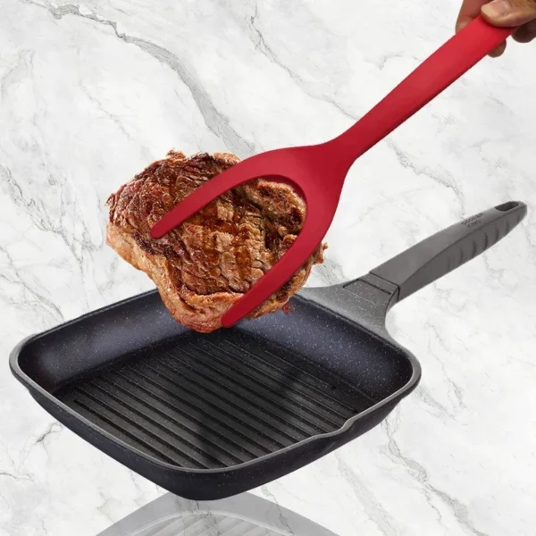 Kitchen Tong 2 in 1 Nylon Grip Flip Tongs Egg Spatula Spatul Steak Spatula Tongs Clamp Pancake Fried Turners Kitchen Accessories - Image 12
