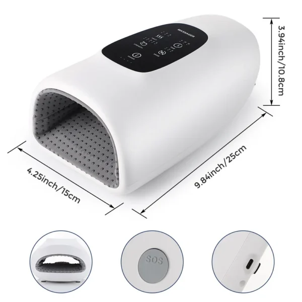 Hand Massager Air Compression Hot Compress Palm Acupoint Massager Finger Arthritis Numbness Muscle Relaxation - Image 38