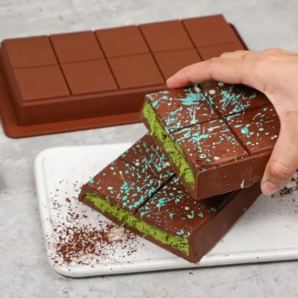 Chocolate Bar Molds Silicone Bars Break Apart Wax Melt Mould Easy Release Rectangle Durable for Protein and Energy Handmade Gift - Image 6