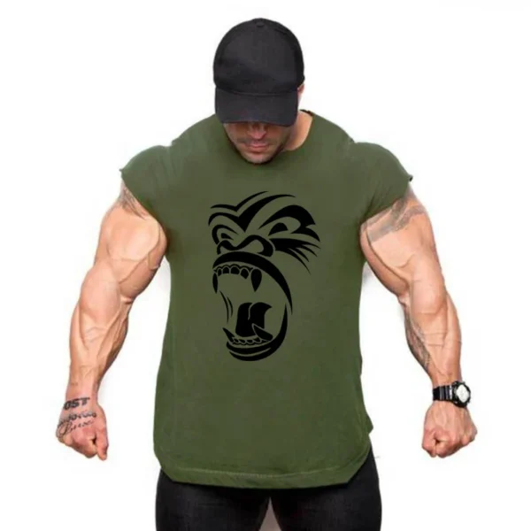 Muscles Gorilla Bodybuilding Tank Tops Men Gym Workout Fitness sleeveless shirt Male Summer Cotton Undershirt Sport Singlet Vest - Image 12