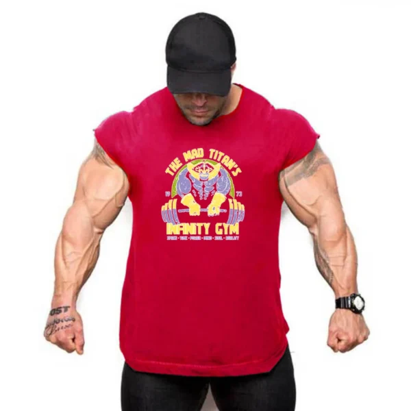 Tank Tops Men Sports Sleeveless shirt Muscle guys Vest Fitness Drop Armhole Solid Tops Tees Cotton Gym Singlets - Image 14