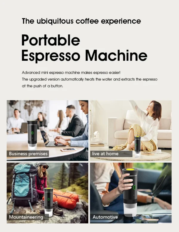 Wireless Electric Portable Espresso Coffee Machine for Car & Home Camping Coffee Maker 3-in-1 Capsule Powder Travel Coffee Maker - Image 23