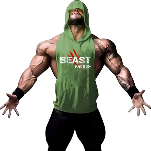 Summer Adult Clothing Men's Sports Fitness Hooded Vest T-shirt Tops Men's casual Breathable Summer Gym men's clothing tops - Image 27