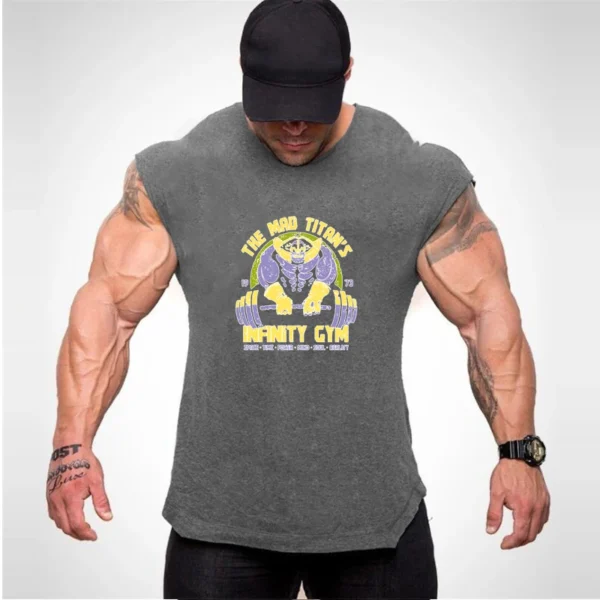 Tank Tops Men Sports Sleeveless shirt Muscle guys Vest Fitness Drop Armhole Solid Tops Tees Cotton Gym Singlets - Image 10