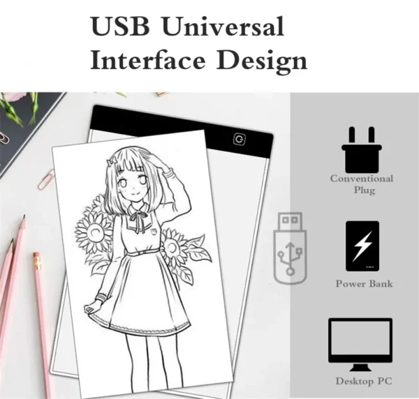 Led Drawing Copy Pad 3 Level Dimmable Board Table Animation Painting Educational Toys Gift Adjustable Light Notepad For Children - Image 13