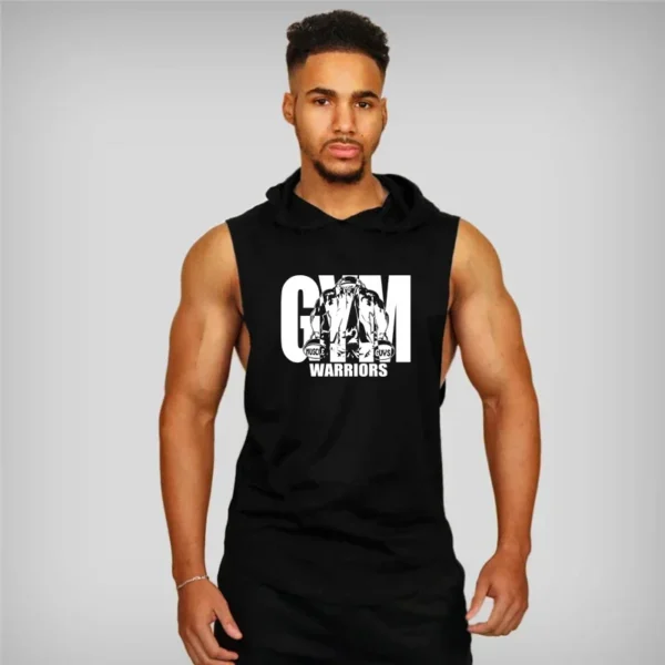 Muscleguys Gym Clothing Mens Bodybuilding Hooded Tank Top Cotton Sleeveless Vest Sweatshirt Fitness Workout Sportswear Tops Male - Image 6