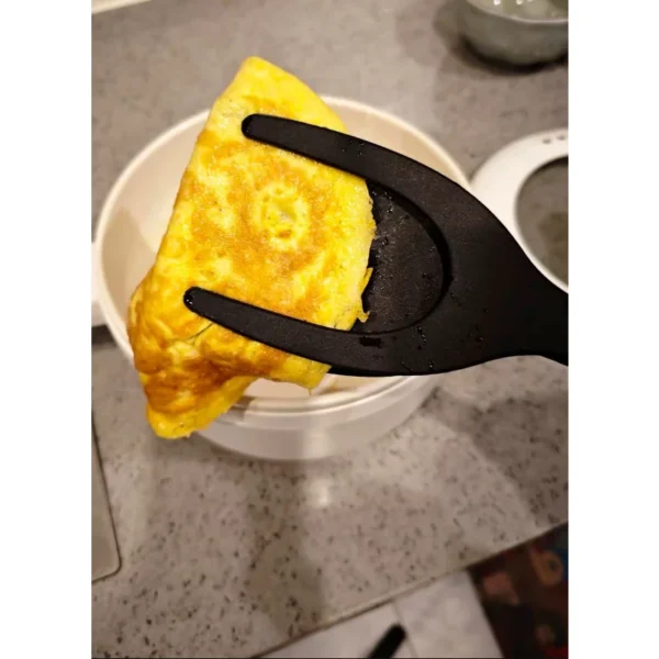 Kitchen Tong 2 in 1 Nylon Grip Flip Tongs Egg Spatula Spatul Steak Spatula Tongs Clamp Pancake Fried Turners Kitchen Accessories - Image 5