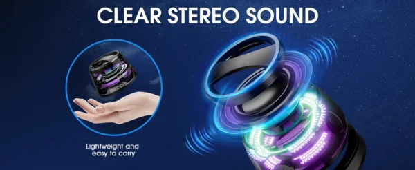 Portable Bluetooth Speaker G200 RGB Lighting Speaker BT5.3 Mini Sound Box 7 Hours Playback Magnetic Phone Holder - Image 15