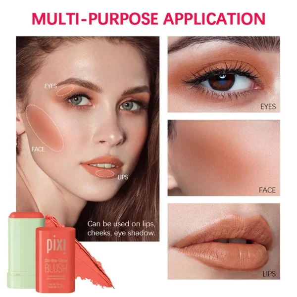 Pixi Blush Stick 3 In 1 Easy Color Rouge Blusher Cream Cheek Eye Lip Tinted Waterproof Mositure Face Contouring Shadow Blusher - Image 6