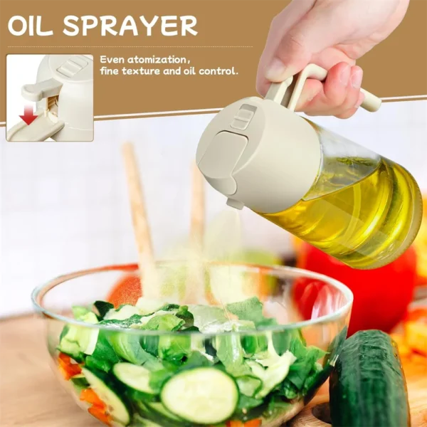 16oz/470ML Glass Oil Dispenser with Automatic Flip Lid  2in1 Kitchen Bottle,Cooking Sprayer,Leak-Proof Design,Oil Spray Bottle - Image 13