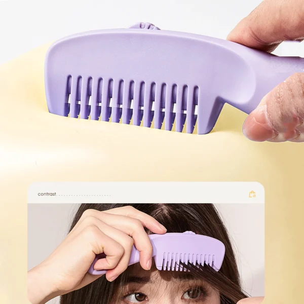1 Piece Set of Three-Speed Adjustable Two-In-One Hairdressing Comb with Blade for Home Self-Service Hair Sliding Bangs Comb - Image 14