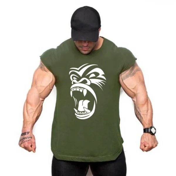 Muscles Gorilla Bodybuilding Tank Tops Men Gym Workout Fitness sleeveless shirt Male Summer Cotton Undershirt Sport Singlet Vest - Image 5