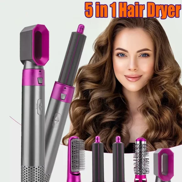 2025 New 5 in 1 Hair Dryer Hot Comb Set Professional Curling Iron Hair Straightener Styling Tool For Airwrap Hair Dryer NEW