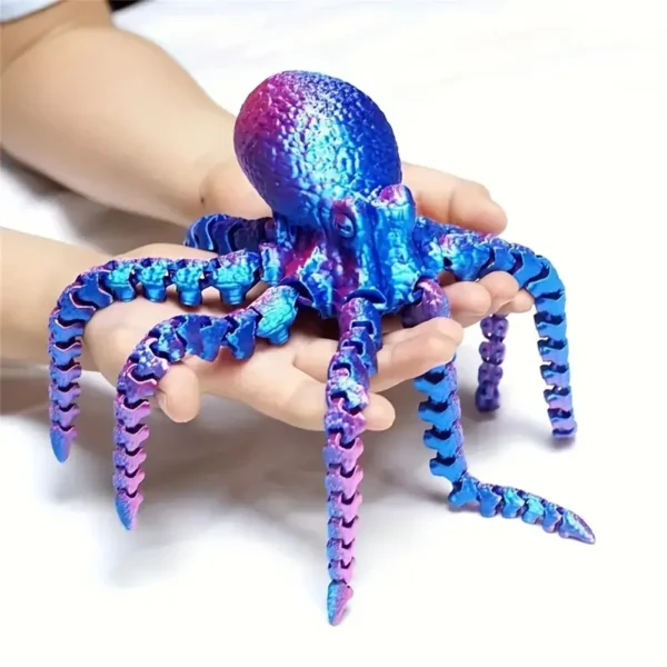 27CM 3D Printed Octopus Figurine with Flexible Joints For Home Office Desk Decor, Ocean Animal Table Ornament Ideal Gift Toy - Image 7