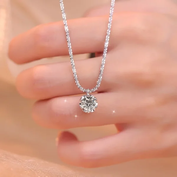 TEN CARATS S925 Sterling Silver VVS1 Moissanite Classic Women's Necklace Birthday Party Gift GRA Certified Jewelry Free shipping - Image 4