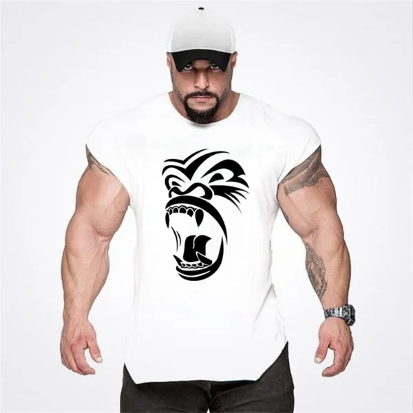 Muscles Gorilla Bodybuilding Tank Tops Men Gym Workout Fitness sleeveless shirt Male Summer Cotton Undershirt Sport Singlet Vest - Image 3