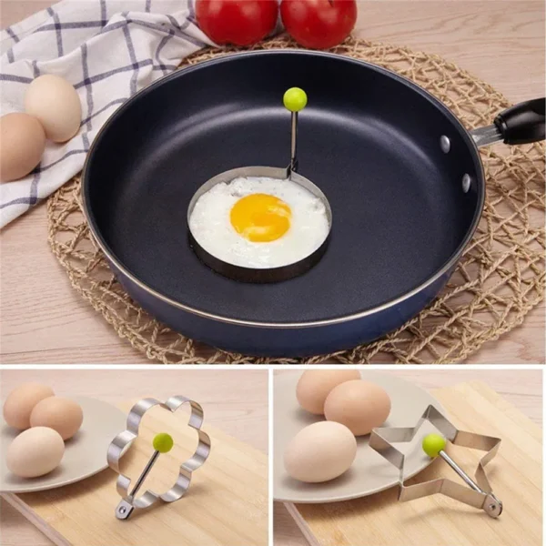 5pcs Egg Mold Ring Stainless Steel Round/Heart/Flower/Five-Pointed Star and Mickey Mouse Shaped Egg Mold Ring Kitchen Utensil - Image 8