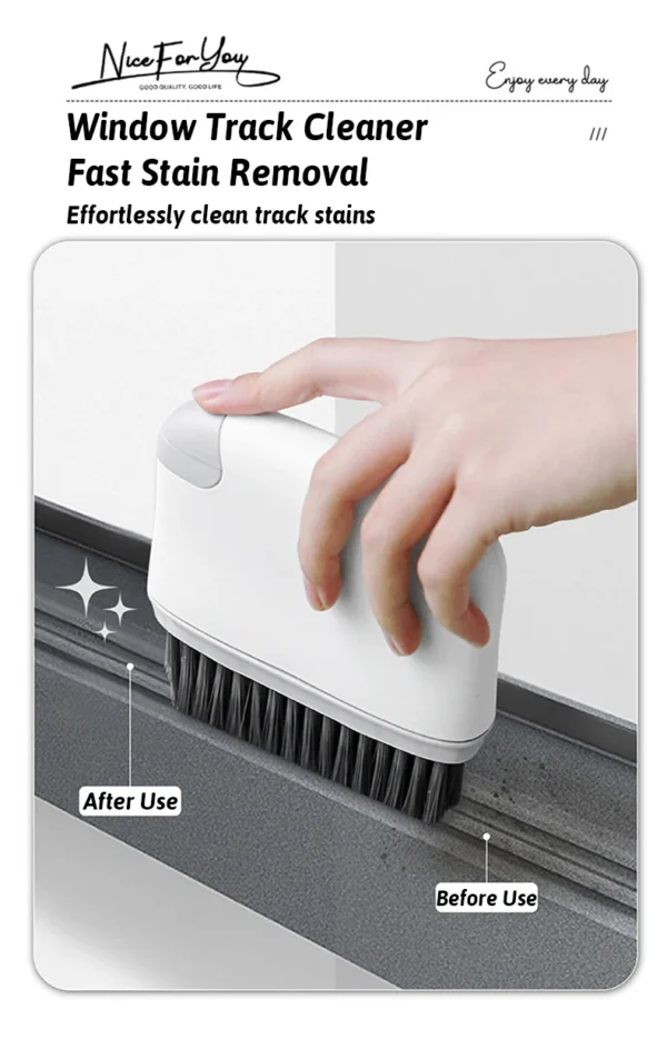 MultiFunc Window Track Brush 4 Layer Scrubber Wet&Dry Deep Clean Gaps QuickSwap AllIn1 Storage MultiSurface Cleaning Tool - Image 12
